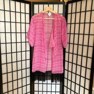 Lularoe Monroe kimono w/ fringe